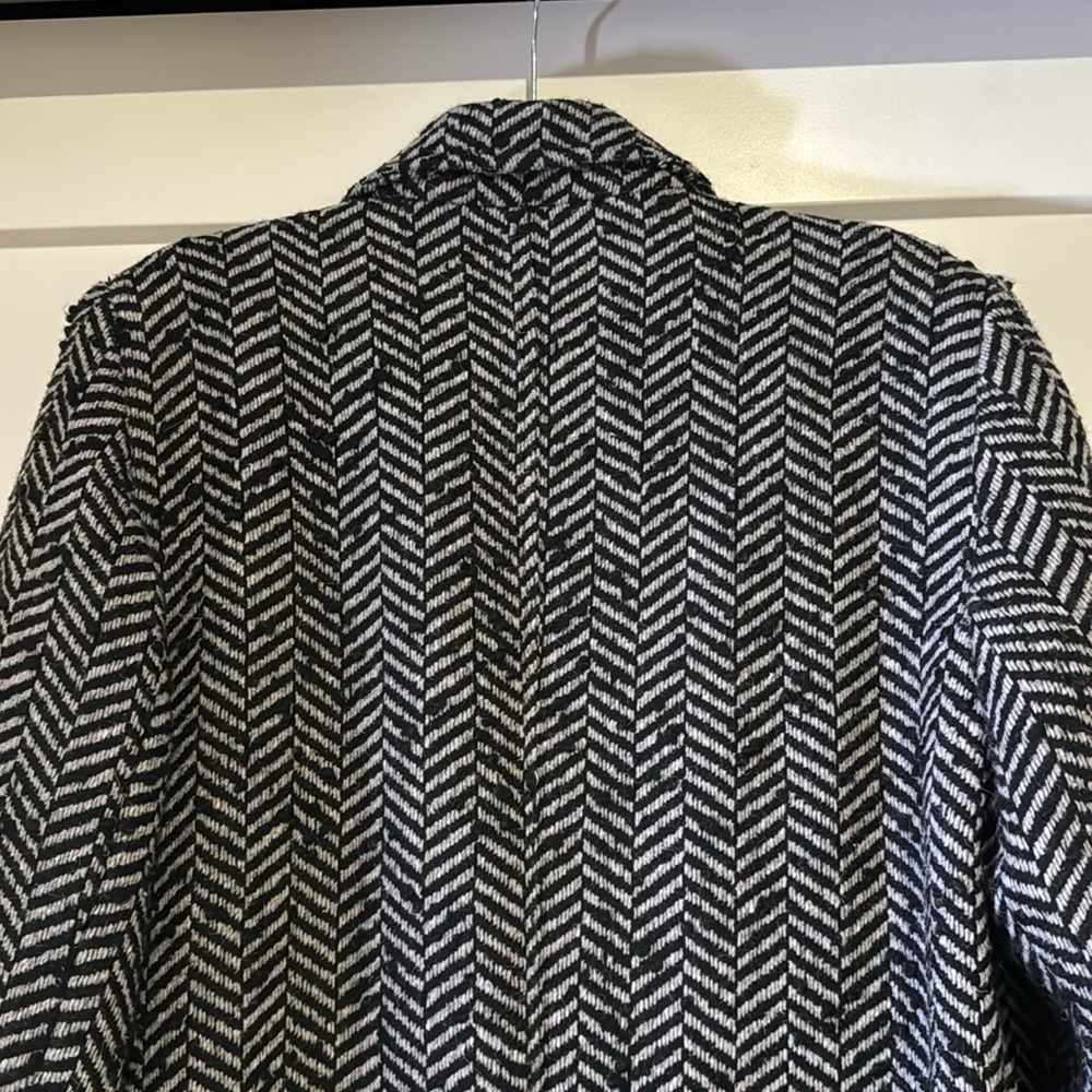 Anine Bing Elodie Herringbone Tweed Long Overcoat - Picture 12 of 14